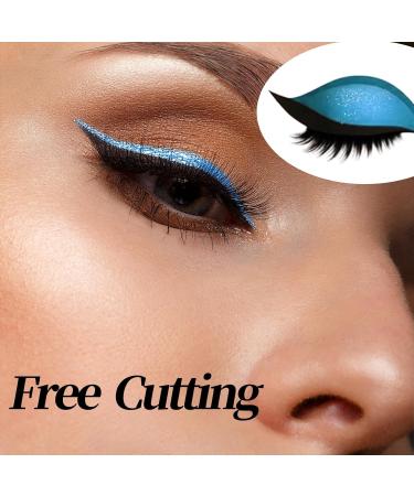 Patchs De Maquillage for Cils Autocollants De Maquillage R utilisables 2 En 1 Avec Faux Cils Et Ombre Paupi res Pochoirs De Maquillage for Toutes Les Formes D'yeux(Silver) - Buy Online on GoSupps.com