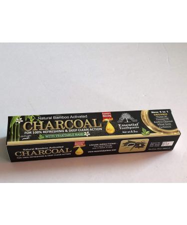 Natural Bamboo Activated Charcoal Essential Toothpaste (100% Fluoride Free) (1 Tube) - Buy Online on GoSupps.com