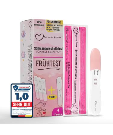 Femme favor pregnancy test 4 Pack pregnancy test early test High reliability pregnancy test 99% accuracy early swallowing test fast & exact results - Buy Online on GoSupps.com