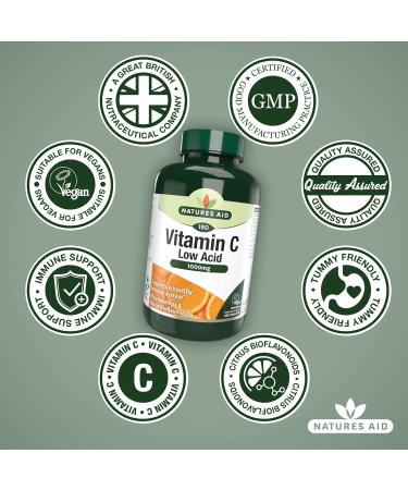 Natures Aid Vitamin C 1000mg Low Acid 180 Tablets | 1 x 180 Tablet Pack - Buy Online on GoSupps.com