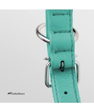 Collardirect Handmade Round Leather Dog Collar - Softly Padded Adjustable for Small to Big Dogs & Cats Available in Black Pink Red Purple Blue Mint Green (30-35 cm) - Buy Online on GoSupps.com