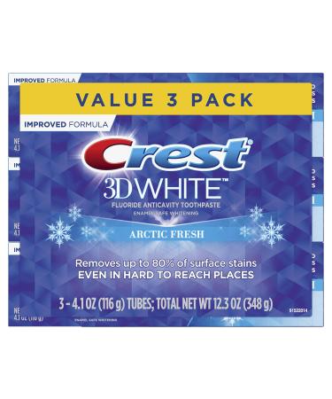 Crest 3D White Whitening Arctic Fresh Toothpaste 4.1 Ounce (Pack of 3)