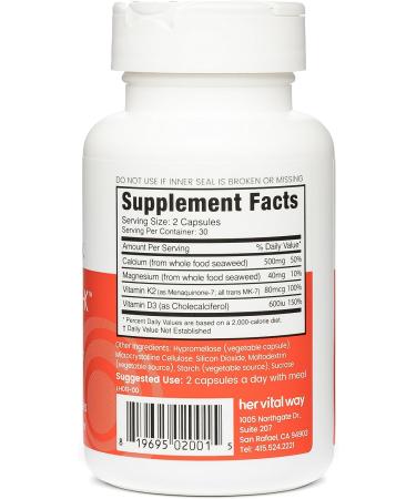 Strong Sea-K Calcium Supplement with K2, D3 & Trace Minerals for Bone Health - 90 Capsules - Buy Online on GoSupps.com
