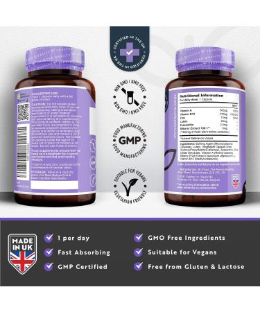 Lutein Natural Eye Supplement 90 Vegan Capsules - Zeaxanthin Bilberry Extract Vitamins A B12 & Zinc - Support Normal Vision | Nutravita UK - Buy Online on GoSupps.com