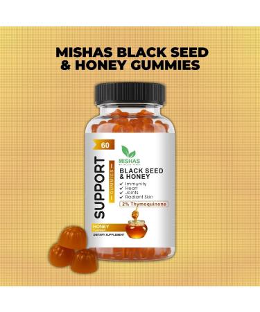 Mishas Nutraceuticals Black Seed Oil and Honey Gummies 2% Thymoquinone Immune Support Joint Health 60 Count - Buy Online on GoSupps.com