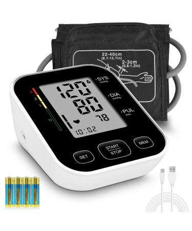 Blood Pressure Monitor, CARMAS Blood Pressure Monitor Upper Arm with Large Cuff Automatic Upper Arm Machine with 2*120 Sets of Memory Large LCD Display (Black)