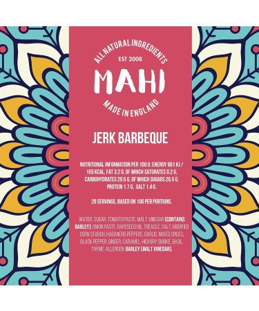 MAHI Jerk BBQ Sauce Medium mild heat perfect for barbecues and everyday use vegan gluten-free (GF) 280g - Buy Online on GoSupps.com