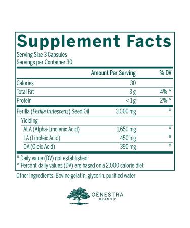 Genestra Brands Perilla EFA Capsules - Skin Health Support - 90 Count - Buy Online on GoSupps.com
