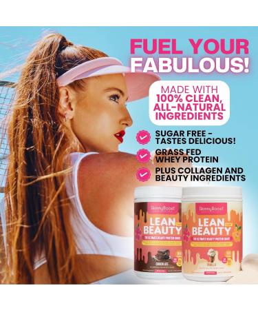 Lean Beauty Collagen Protein Shake Chocolate | Meal Replacement Powder with Grass-Fed Whey Hydrolyzed Collagen Vitamins Fiber & Beauty Nutrients | Supports Hair Skin & Nails | Sugar-Free All-Natural 20 Servings - Buy Online on GoSupps.com