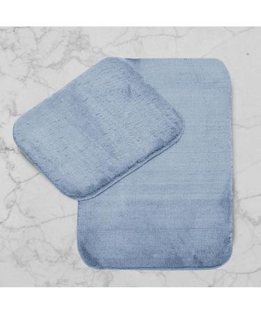 Elart Light Blue Bathing Mat Set - Washable Waterproof Bathroom Carpets with Suction Includes 60x100 cm & 60x50 cm Mats - Perfect for International Shipping - Buy Online on GoSupps.com