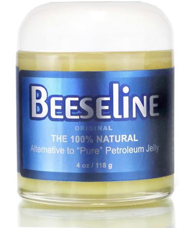Beesalene Original Unpetroleum - 100% Natural & Hypoallergenic Alternative to Petroleum Jelly - Lips Hands Baby Makeup Remover and More (Glass Jar) (4 oz) 4 Ounce