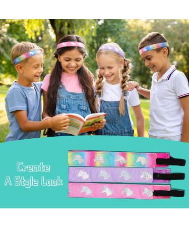 Bellisia Unicorn Elastic Headbands for Girls Kids Teen Cute Non Slip Hairbands Wide Head Bands Stretchy Sports Hairband for Yoga Adjustable Hair Band Hair Accessories - Buy Online on GoSupps.com