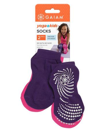 Gaiam Kids Yoga Socks (Pack of 2) Pink/Purple