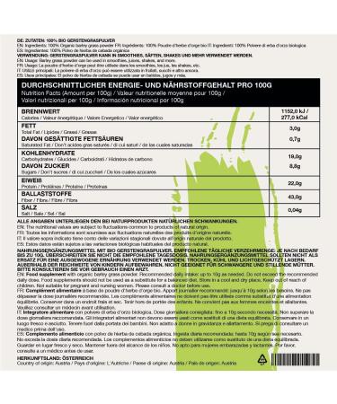 Organic Barley Grass Powder 250g | 100% Natural & Pure | Vegan | Nutrient-Rich Superfood - Buy Online on GoSupps.com
