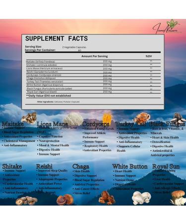 I AMZ Nature 10:1 Mushroom Complex Capsules - Energy Immunity & Focus Booster - Premium Herbal Supplement for International Shipping - Buy Online on GoSupps.com