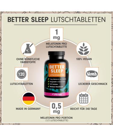 Melatonin Sucking Tablets 120x - Delicious Raspberry Flavor - Vegan Sleep Support with Magnesium L-Theanine & Glycine - Sugar-Free & Long-Lasting Stock - Better Sleep 144g - Buy Online on GoSupps.com