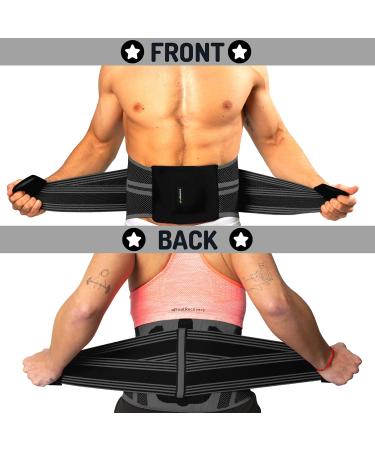 Feel Recovery Back Bandage for Men & Women | Lower Back Support Belt for Sciatica Herniated Disc & Back Pain Relief - Black - Buy Online on GoSupps.com