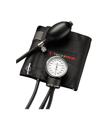 Tech-Med 2024 Blood Pressure Kit 22 Standard Sphygmomanometer Black Nylon Cuff (Pack of 1)