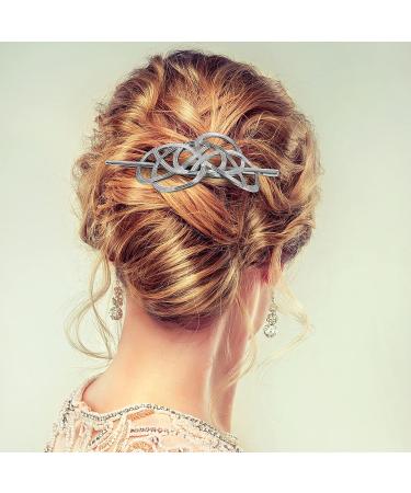 Minkissy Celtic Wedding Hair Clip - Vintage Irish Viking Hair Barrette for Women in Silver - Buy Online on GoSupps.com