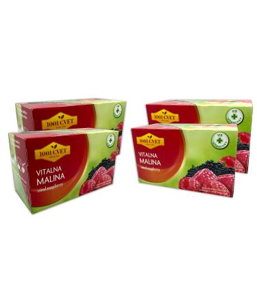 UPSY Alpine Fruit Tea Best Herbal Tea with a Vital Raspberry Flavor 4 packs of 20 tea bags (80 tea bags) (Raspberry Tea 80 tea bags)