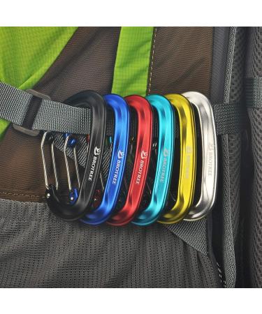 Brotree Carabiner Hooks - 1200kg Heavy-Duty Screw Lock Perfect for Hiking Camping & Fishing - 2 Black Wire Gate Key Rings - Buy Online on GoSupps.com