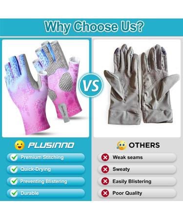PLUSINNO UPF50+ Sun Gloves for Kayaking, Hiking, Paddling - Pink S/M - Buy Online on GoSupps.com