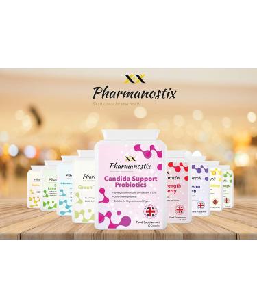 Pharmanostix Candida Support Probiotics - 60 Vegan Capsules for Women - 15 Active Ingredients, 200 Million Live Bacteria - Gut Health & Intestinal Flora - UK - Buy Online on GoSupps.com