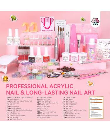 SAVILAND Acrylic Nail Kit with Drill - Complete Professional Set for Beginners | Acrylic Powder Monomer Gel Polish & UV Light | Perfect Gift for Home Salon - Buy Online on GoSupps.com