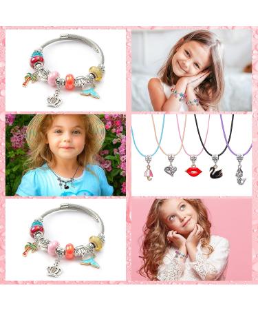 115PCS Charm Bracelet Making Kit for Girls - DIY Jewelry Crafts Set with Beads, Charms, String - Valentine's Day Gift for Teen Girls (Ages 8-12) - Buy Online on GoSupps.com