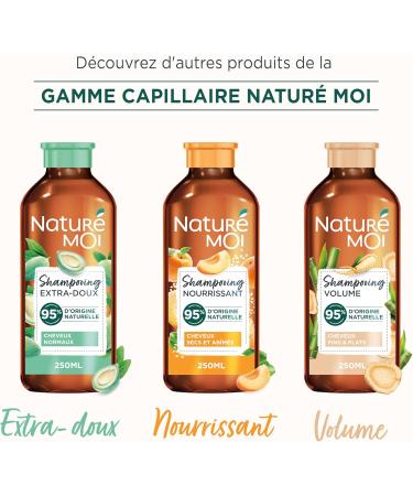 Natur Moi - Sulfate-Free Volume Shampoo - Care for Fine and Flat Hair - Strength and Volume - Organic Bamboo and Ginseng - 95% Natural Origin - 250 ml - Made in France - Buy Online on GoSupps.com
