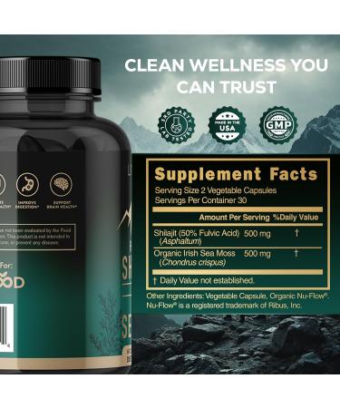 LIVEGOOD Himalayan Shilajit and Organic Sea Moss Capsules Fulvic Acid Organic Sea Moss and Shilajit Combo for Energy Wellness and Vitality Support Supports Focus and Mental Clarity (60 Count) - Buy Online on GoSupps.com