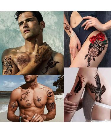 Yazhiji 56 Sheets Temporary Tattoos Stickers - Half Arm Shoulder and Tiny Fake Tattoo Designs for Men and Women - Buy Online on GoSupps.com