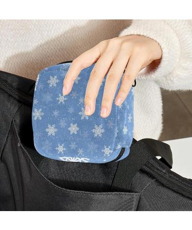 Shop Menstrual Pad Bag with Zipper - Stylish Tampons Pouch for Women & Girls | Snowflakes Design - Buy Online on GoSupps.com