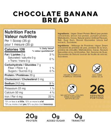 Revolution Nutrition Vegan Smart Vegan Protein Powder Dairy Free Plant Based Sugar Free Soy Free BCAAs Keto Friendly For Men & Women 20g Of Protein Per Scoop 908g 26 Servings (Chocolate Banana Bread 2 Pound) Chocolate Banana Bread 2 Pound - Buy Online on GoSupps.com