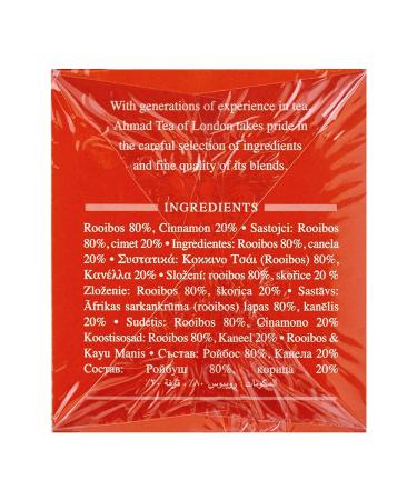Ahmad Tea Rooibos & Cinnamon Tea Infusion 30G - 20 Count - Buy Online on GoSupps.com