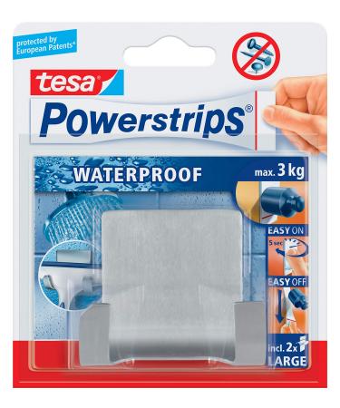 tesa double hook waterproof for shower and bath metal removable (pack of 6)