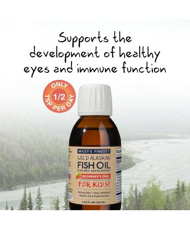 Wileyâ€™s Finest Wild Alaskan Fish Oil for Kids - DHA 650mg, Strawberry Watermelon Flavor, 4.23 fl oz - Buy Online on GoSupps.com