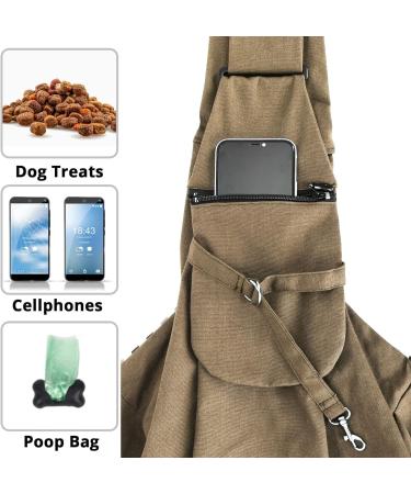 Lynee Dog Carrier Bag - Adjustable Shoulder Transport Bag for Pets | Breathable Cat & Dog Carrier for Outdoor Walks (Khaki) - Buy Online on GoSupps.com