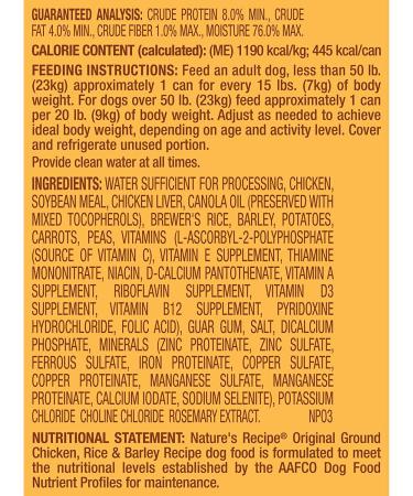 Nature's Recipe Easy to Digest Wet Dog Food 13.2oz (Pack of 12), Chicken, Rice & Barley Formula - Buy Online on GoSupps.com