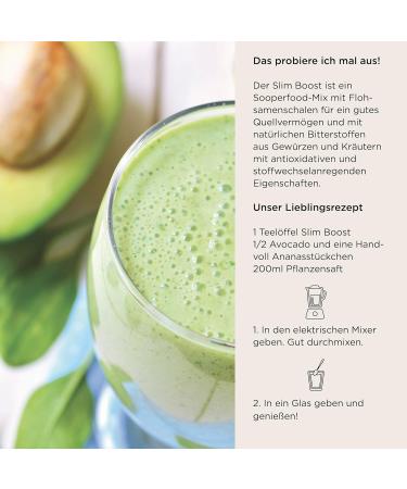 Sooper Food Slim Boost 250g - Bio Vegan Superfood Powder for Fast Saturation & Fat Burning - With Chia Psyllium Nettle - International Shipping Available - Buy Online on GoSupps.com