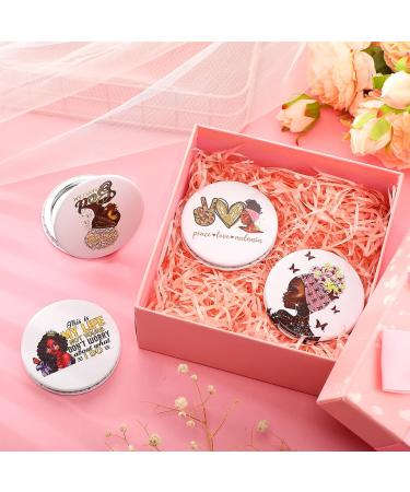Fumete 4 Pcs African Women Compact Mirror Set - Double Sided Folding Pocket Mirror for Women and Girls - Portable Travel Makeup Mirror - Buy Online on GoSupps.com
