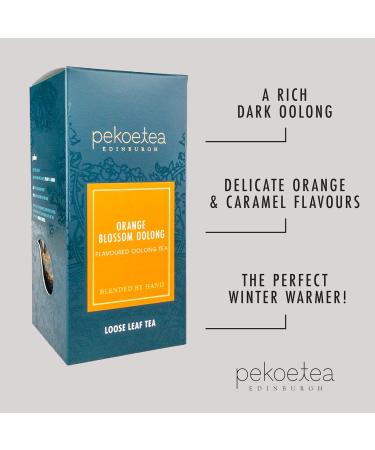 PekoeTea Edinburgh Orange Blossom Oolong Tea - Taiwanese Luxury Blend - 50g Loose Leaf/Teabags - Hot and Ice Tea - Buy Online on GoSupps.com