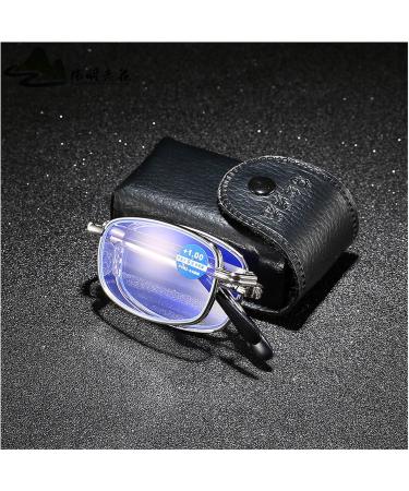Buy Iynwbjts Foldable Anti-Blue Light Reading Glasses - Dual-Use Silver Frame 2.50 for Men & Women | High-End Stylish Design - Buy Online on GoSupps.com