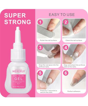 Super Strong Nail Glue Gel (15g) - Drip & Clog Proof Quick Dry Long-Lasting & Waterproof for Press-On Nails - Professional Salon Quality - Buy Online on GoSupps.com