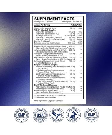 Research Verified Adrenal Support - 60 Capsules - Support Adrenal Gland Function Boost Energy Balance Cortisol - Mushrooms B-Vitamins Bioflavonoids BioPerine 1 - Buy Online on GoSupps.com
