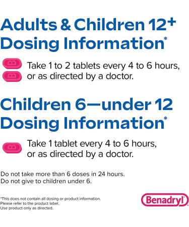 Benadryl Ultratabs Antihistamine Allergy Medicine - 48 ct Diphenhydramine HCl Tablets - Buy Online on GoSupps.com