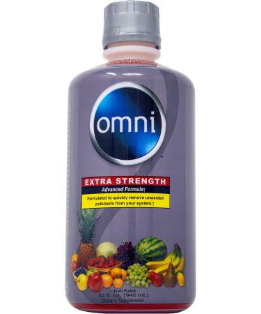 Omni Same Day Detox Cleanse Drink - Extra Strength Detoxifying - 100% Whole Body Detox System - Quick Body Cleanse Enriched with Vitamins & Minerals Fruit Punch 32oz