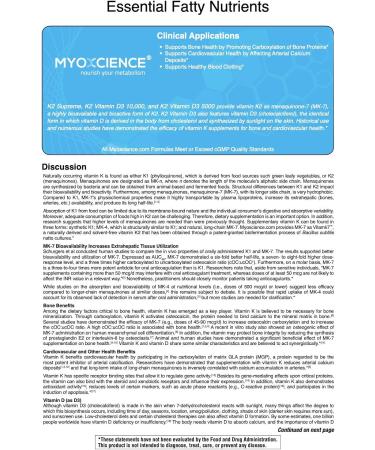 MYOXCIENCE Essential Fatty Nutrients | Vitamin D3 5000 IU | Vitamin K2 MK-7 90 mcg | 120 Count (Large) - Buy Online on GoSupps.com
