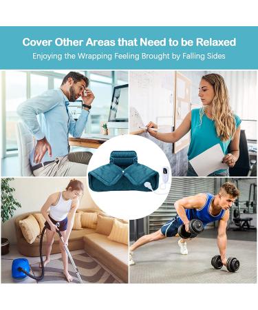 Heating Pad for Neck and Shoulders - 2lb Weighted Electric Heat Pad for Pain Relief - 6 Heat Settings, Auto-Off - 16x23 (Blue) - Ideal Gifts for Women, Men, Mom, Dad - Buy Online on GoSupps.com
