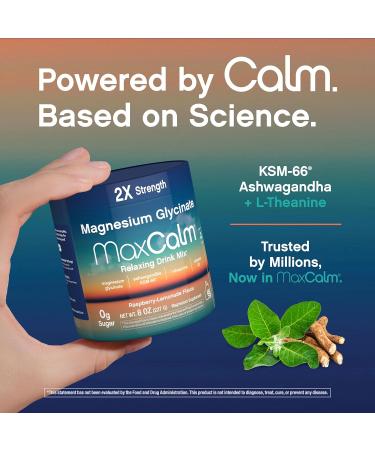 Max Calm Relaxing Drink Mix | Raspberry-Lemonade Flavor | Magnesium Glycinate KSM-66 Ashwagandha L-Theanine & Vitamin D3 | MaxCalm | Gluten-Free Vegan | 8 Ounce Powder - Buy Online on GoSupps.com
